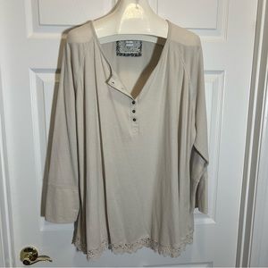 Avenue Lace Hem Thermal Top